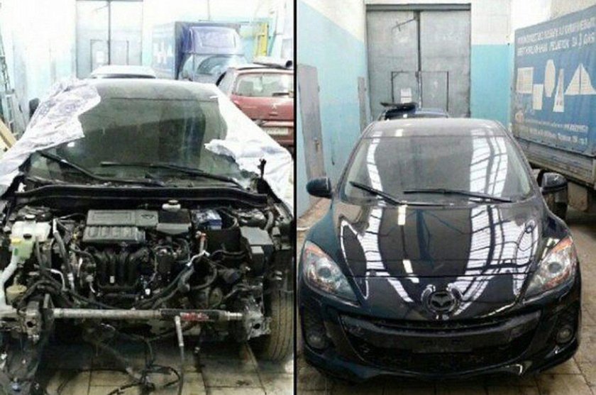 Машина до и после ремонта