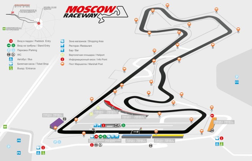 Moscow Raceway схема трассы