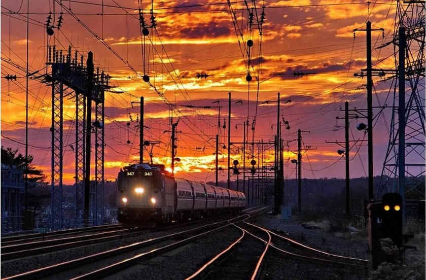 Пейзаж с железной дорогой