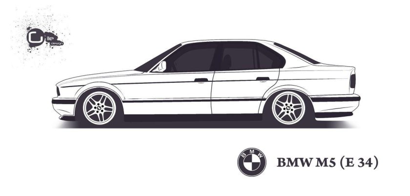 BMW e34 сбоку