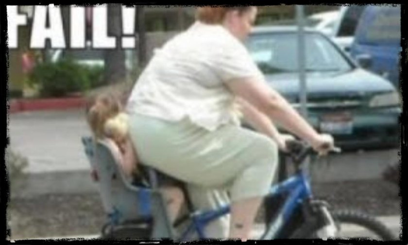 Толстый на велосипеде