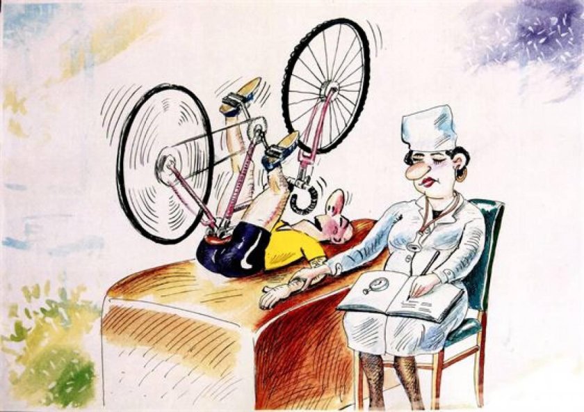 Велосипедист карикатура