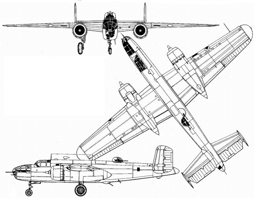 B-29 бомбардировщик схема