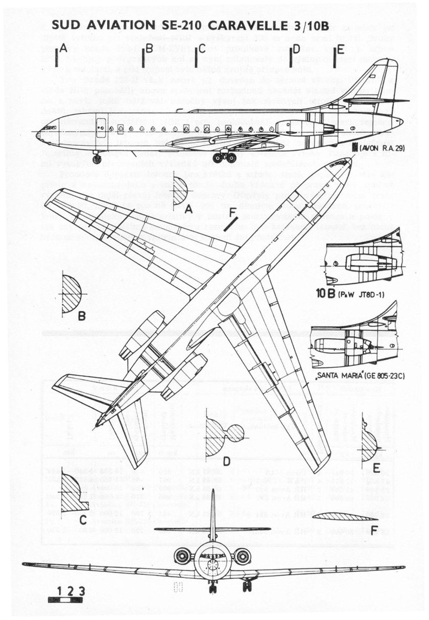 Se-210 Caravelle чертежи