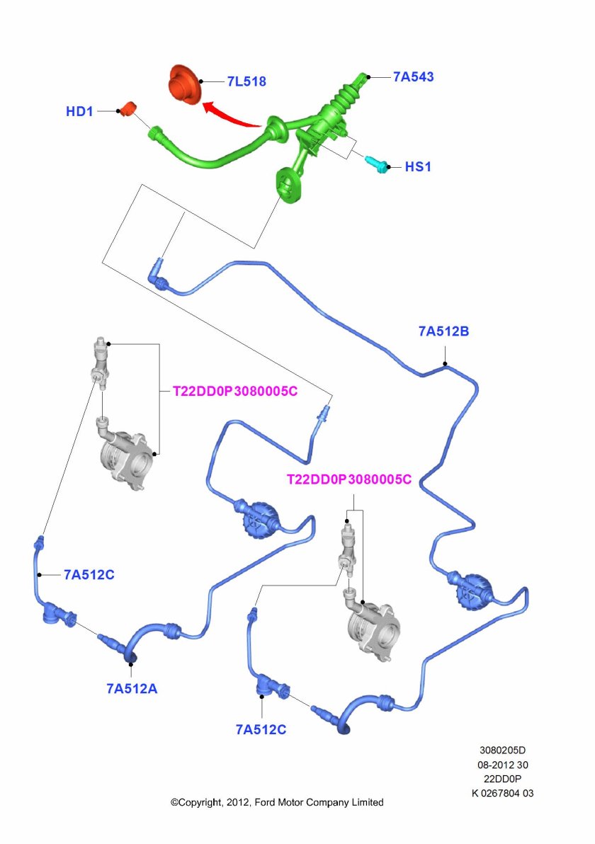Трубка сцепления форд