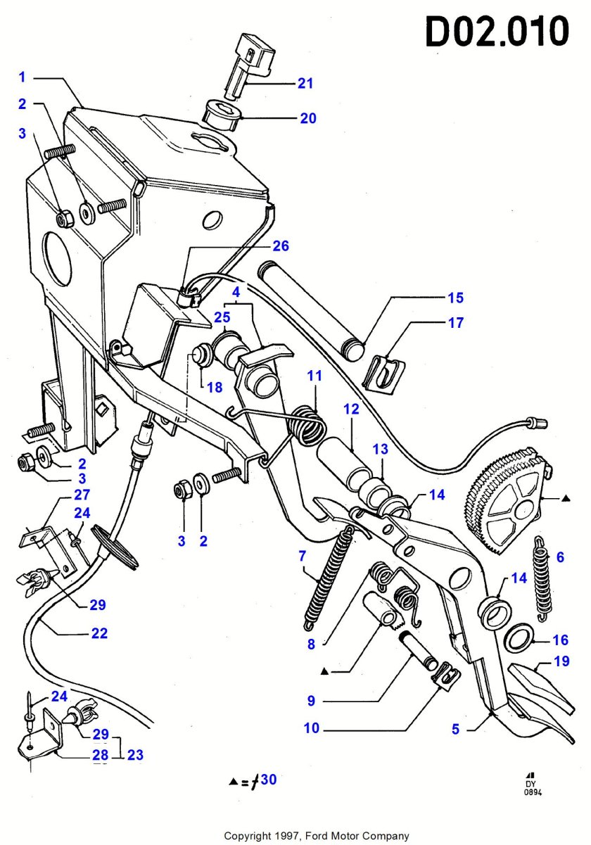 Педаль сцепления Форд Транзит 1997