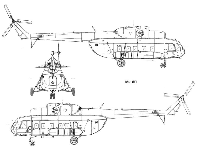 Габариты вертолета ми-8