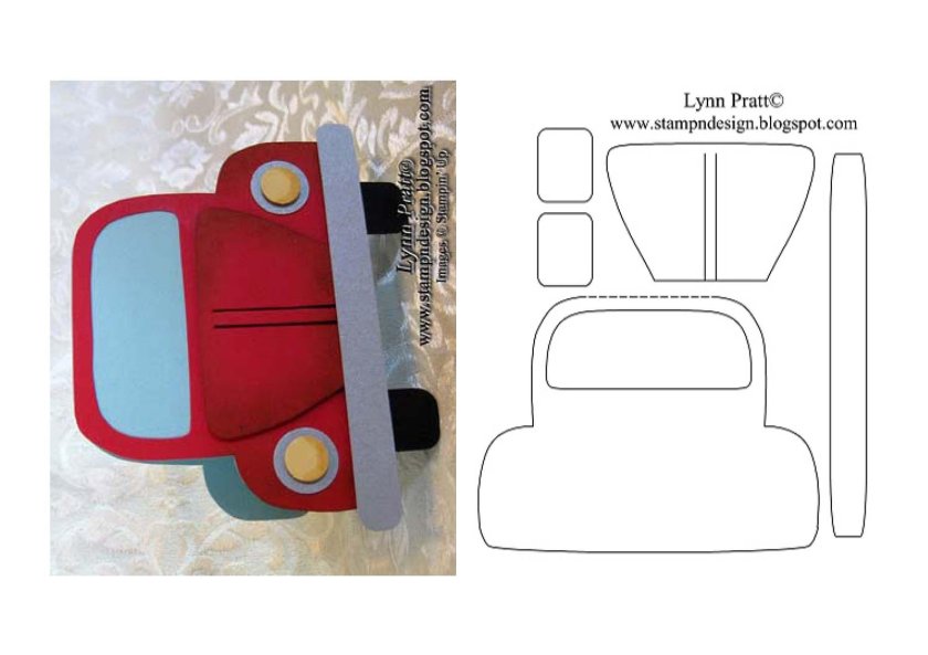 Шаблоны открыток в виде машинок