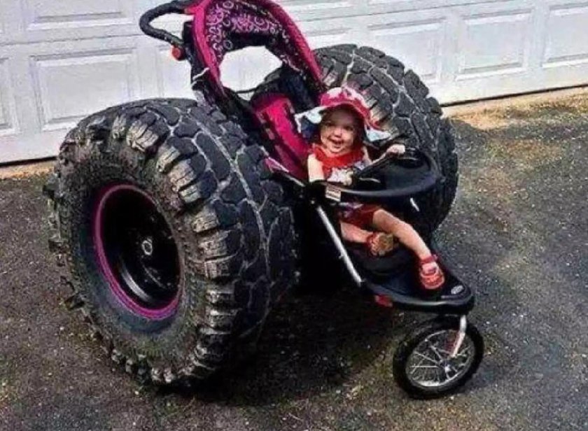 Детская коляска на больших колесах прикол