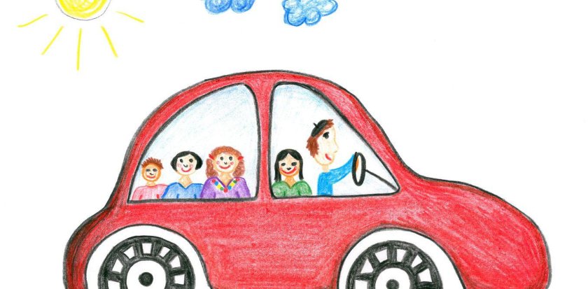 Детский рисунок автомобиля