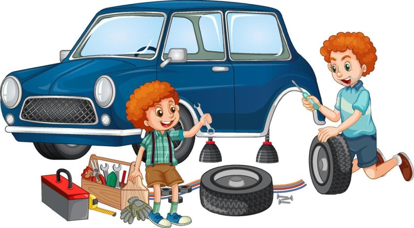 Папа чинит машину картинки для детей