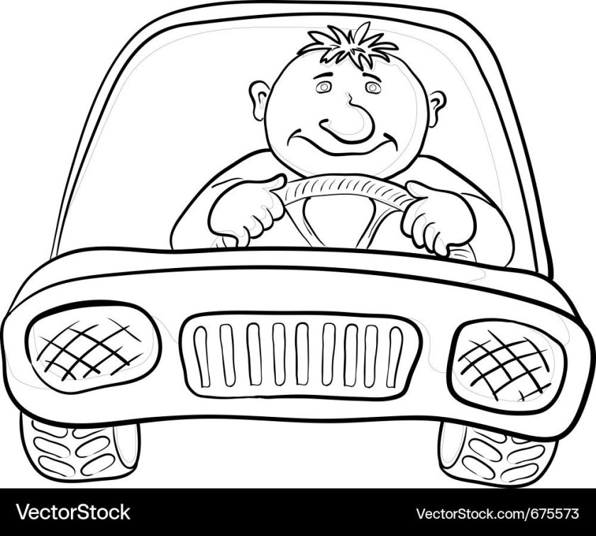 Водитель раскраска для детей