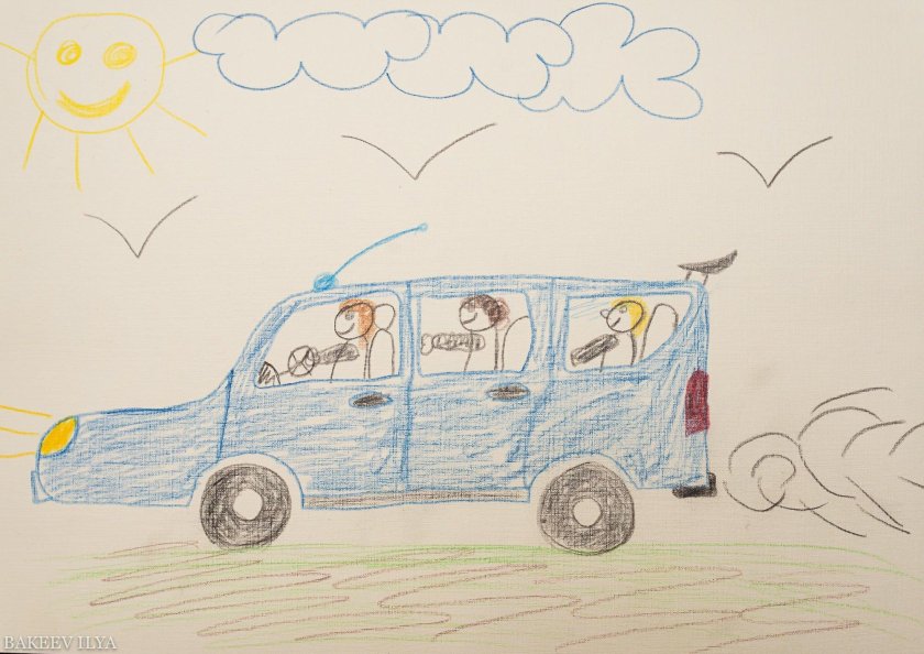 Детский рисунок автомобиля
