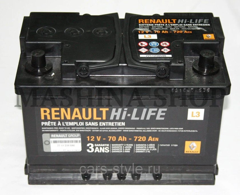 Аккумулятор Renault Hi-Life 12v 70ah 720a (l3)
