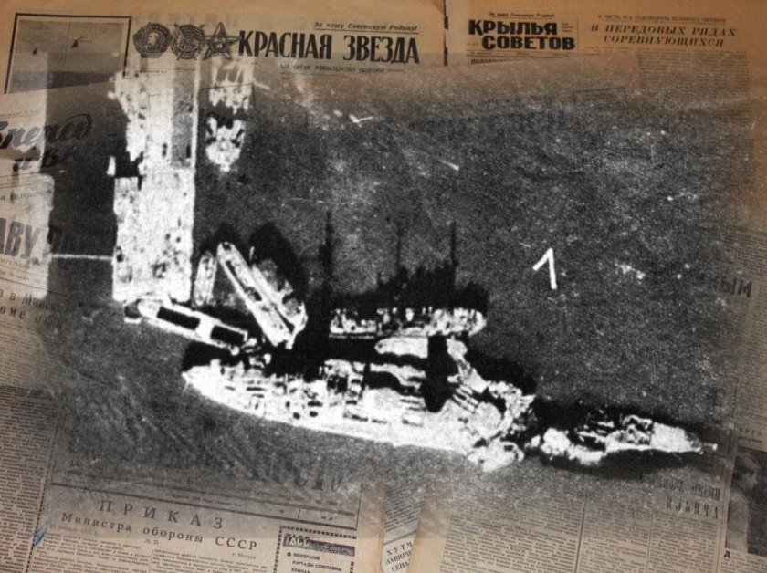 Линкор Марат в Кронштадте после взрыва