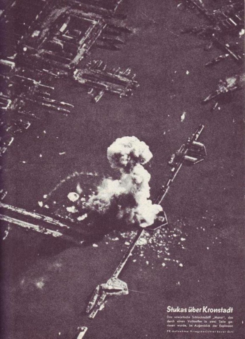 Линкор Марат в Кронштадте после взрыва