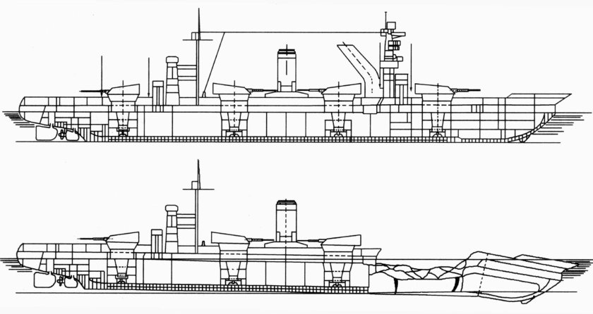 Линкор Марат чертежи