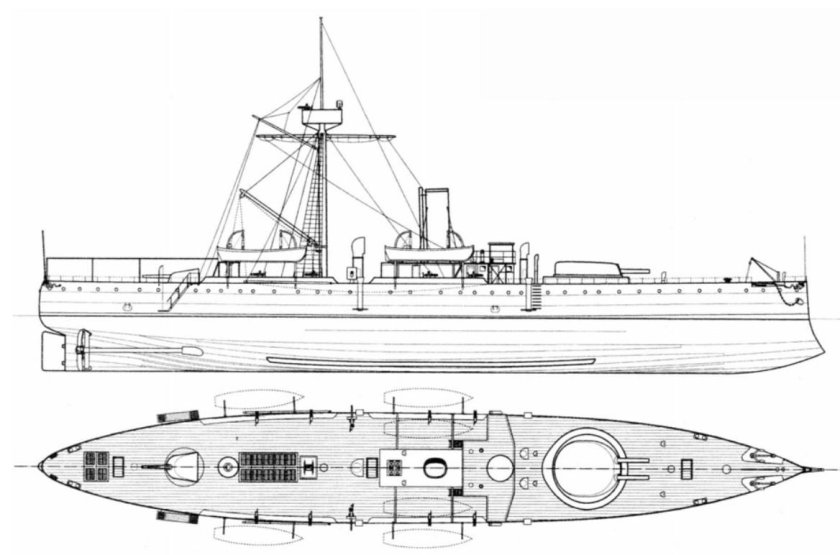 Крейсер Нанива чертежи