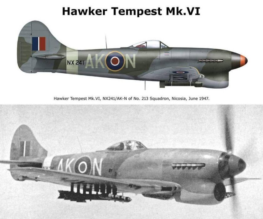 Hawker Tempest MK.V чертежи с размерами