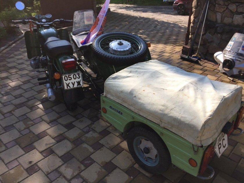 Днепр МТ 11 С прицепом