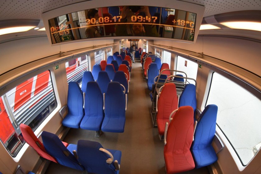 Ласточка поезд РЖД салон