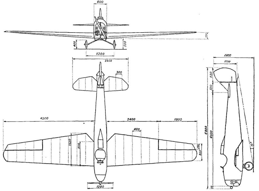Чертеж спортивного самолета
