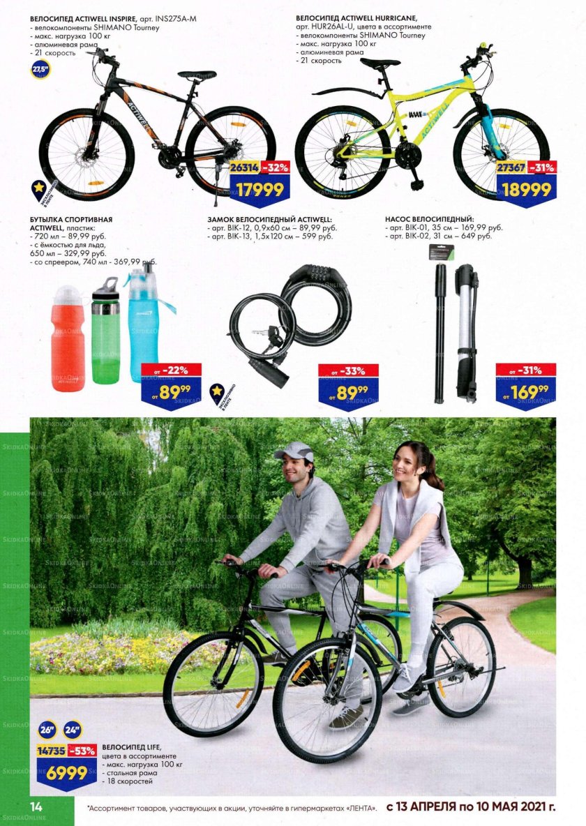 Лента акции велосипед