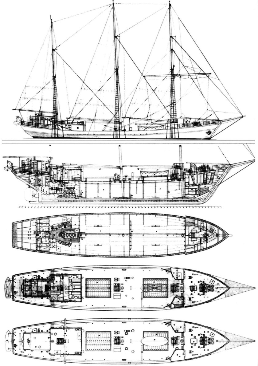 Святая Анна паровая шхуна чертежи