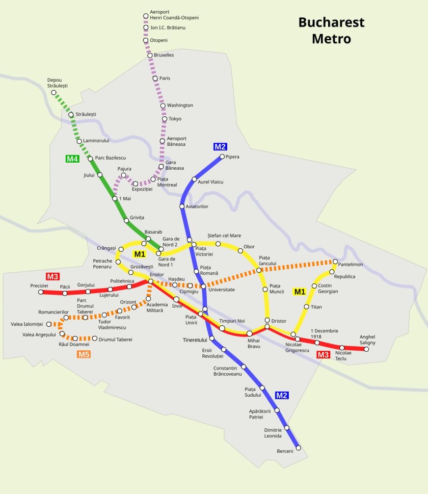 Метро Бухареста схема