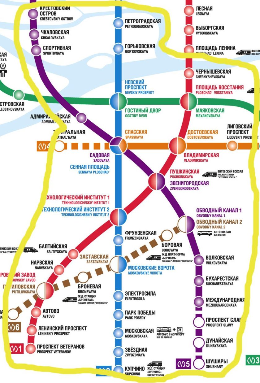 Обводный канал метро схема