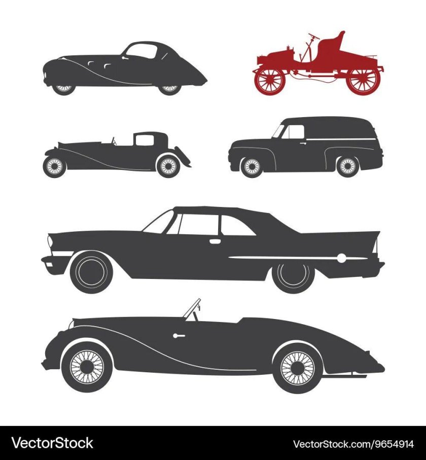 Силуэт ретро автомобиля