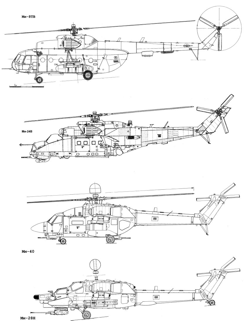Чертеж вертолета ми 24