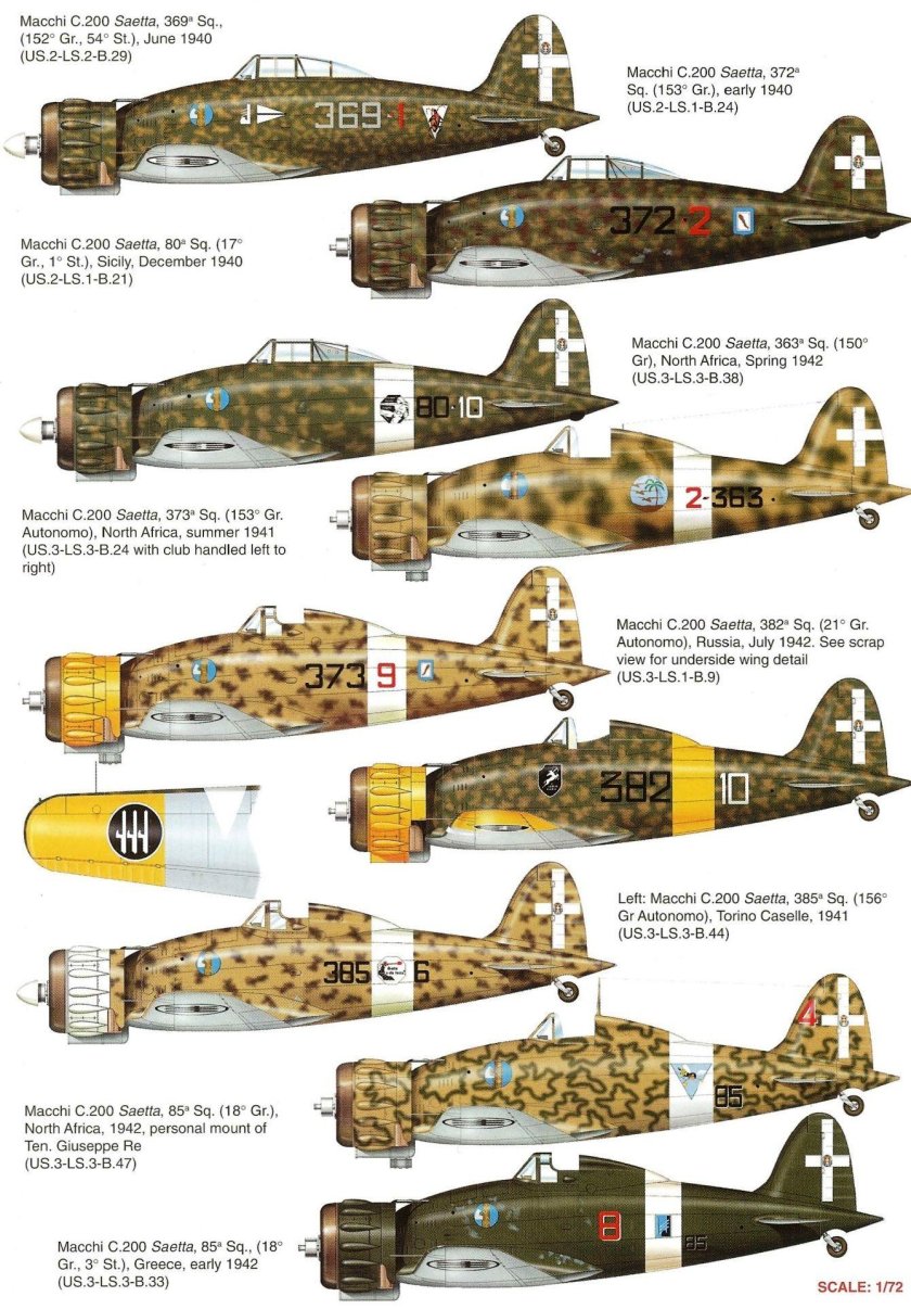 Модель итальянского самолёта c-200 saetta литники модели