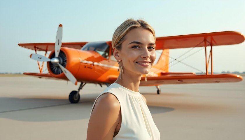 Красный биплан