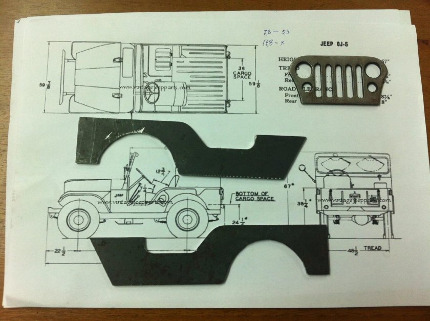 Чертеж Jeep CJ-7