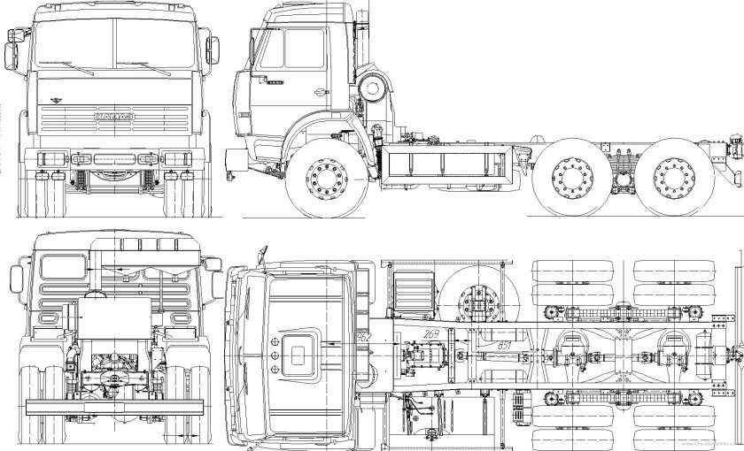 КАМАЗ 5410 тягач чертеж