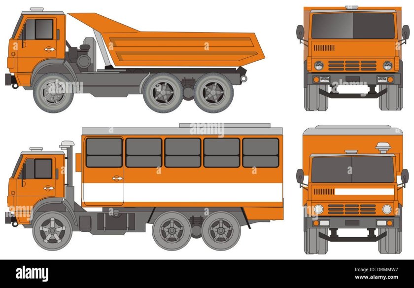 КАМАЗ спереди вектор