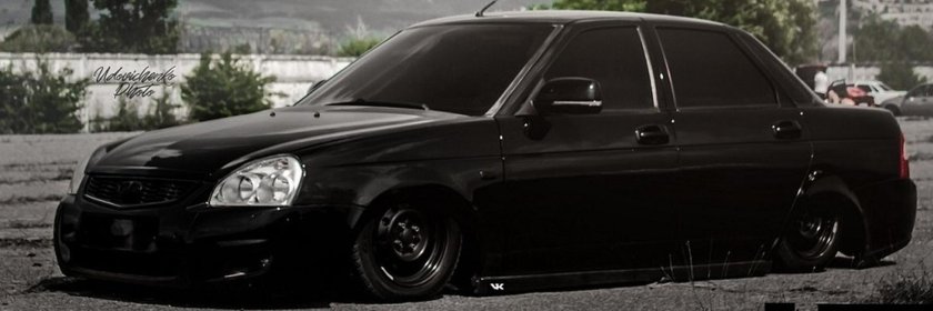 Приора черная Блэк эдишн заниженная