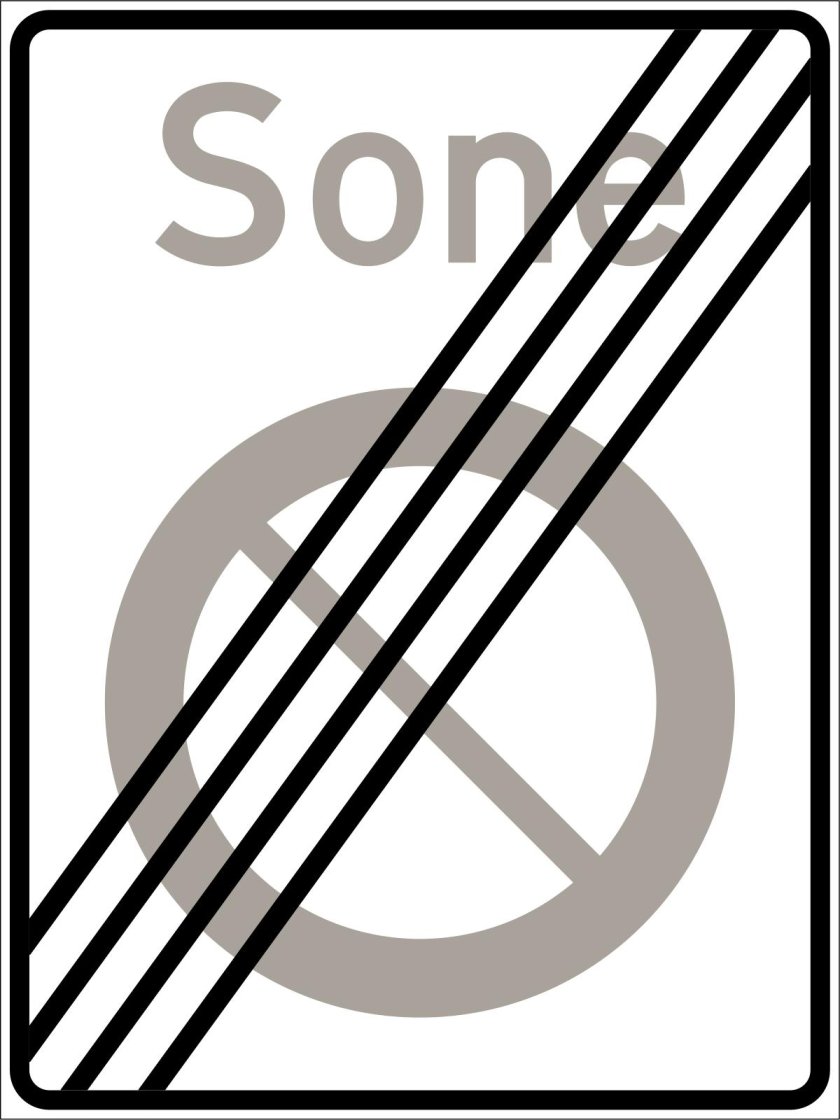 Знак конец зоны