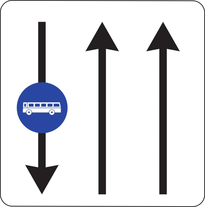 Знак автобуса и стрелки
