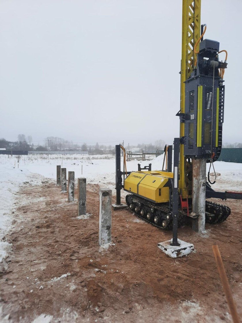 Бетонная плита на свайном фундаменте