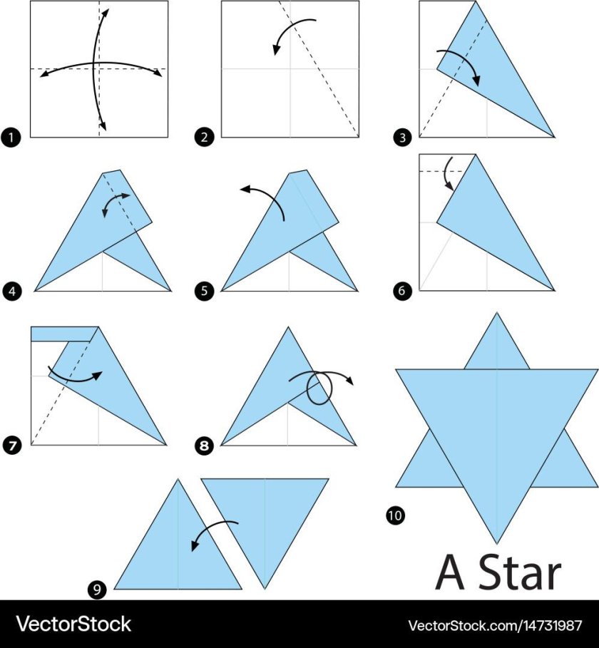 Оригами звезда схема