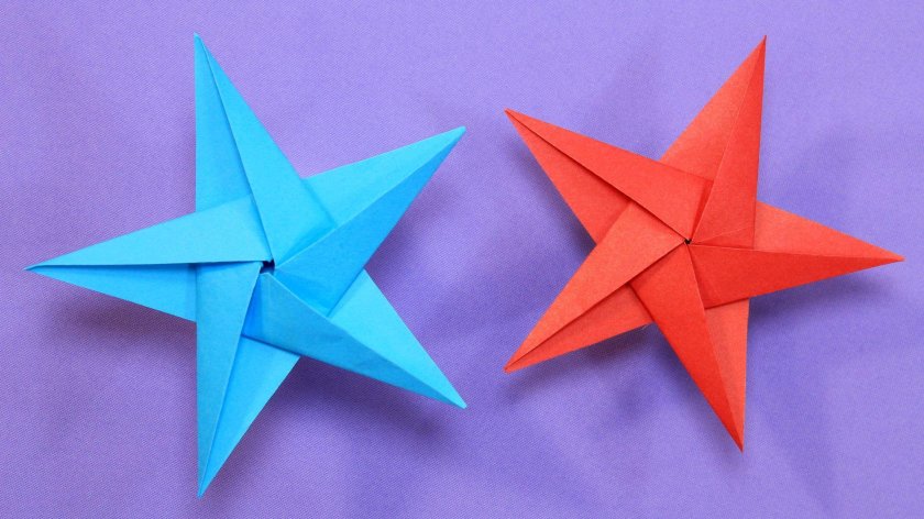 Оригами звезда четырехконечная