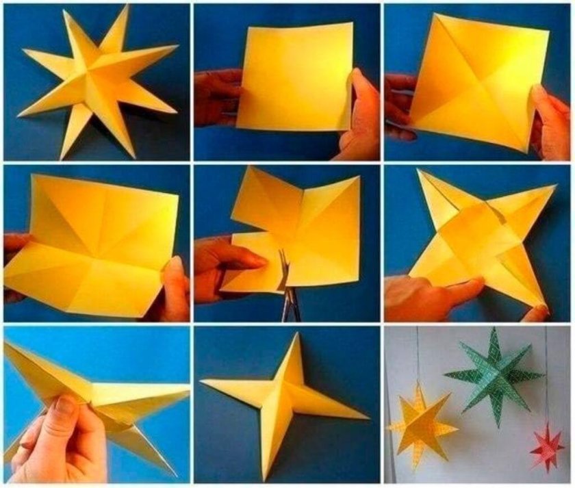 Новогодние поделки своими руками из бумаги объемные оригами
