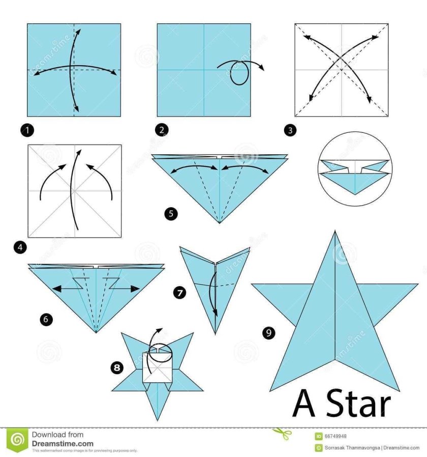 Оригами звезда схема