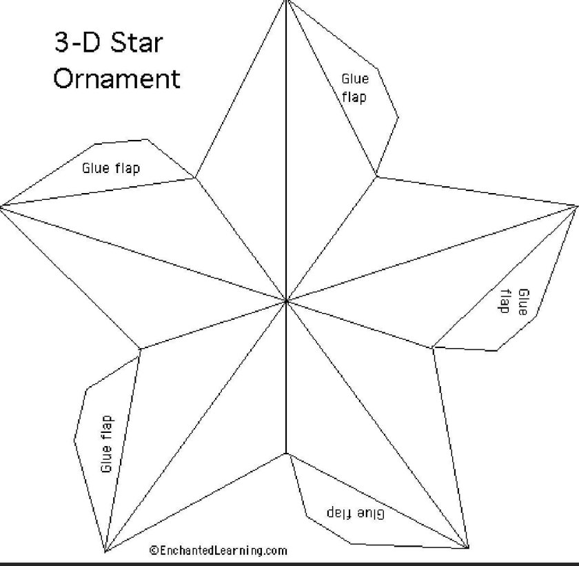 Объемная пятиконечная звезда из бумаги