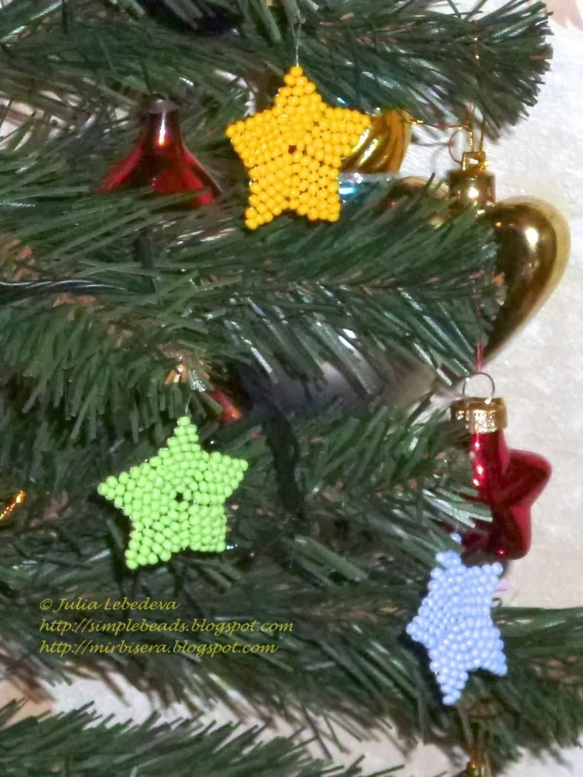 Кольца из бисера на новый год