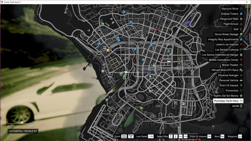 Яхт клуб в ГТА 5 на карте