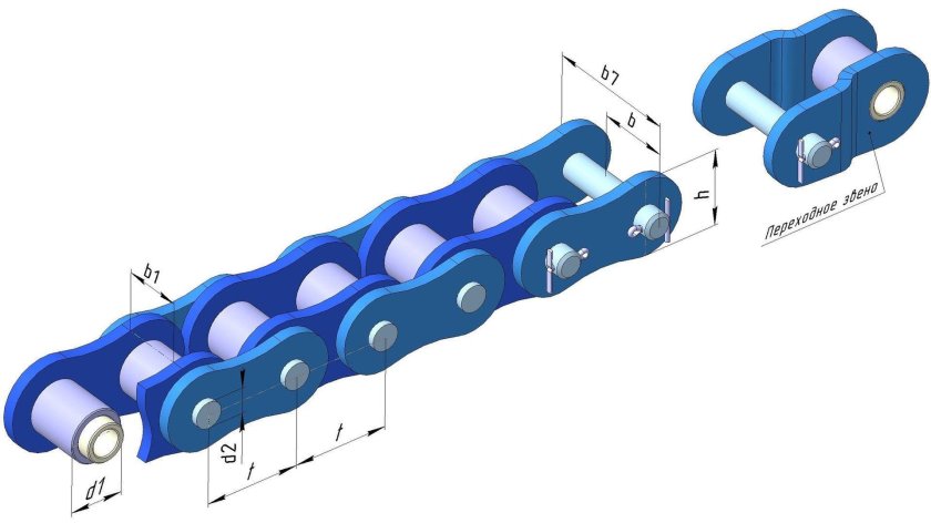 Цепь приводная роликовая однорядная пр 12.7