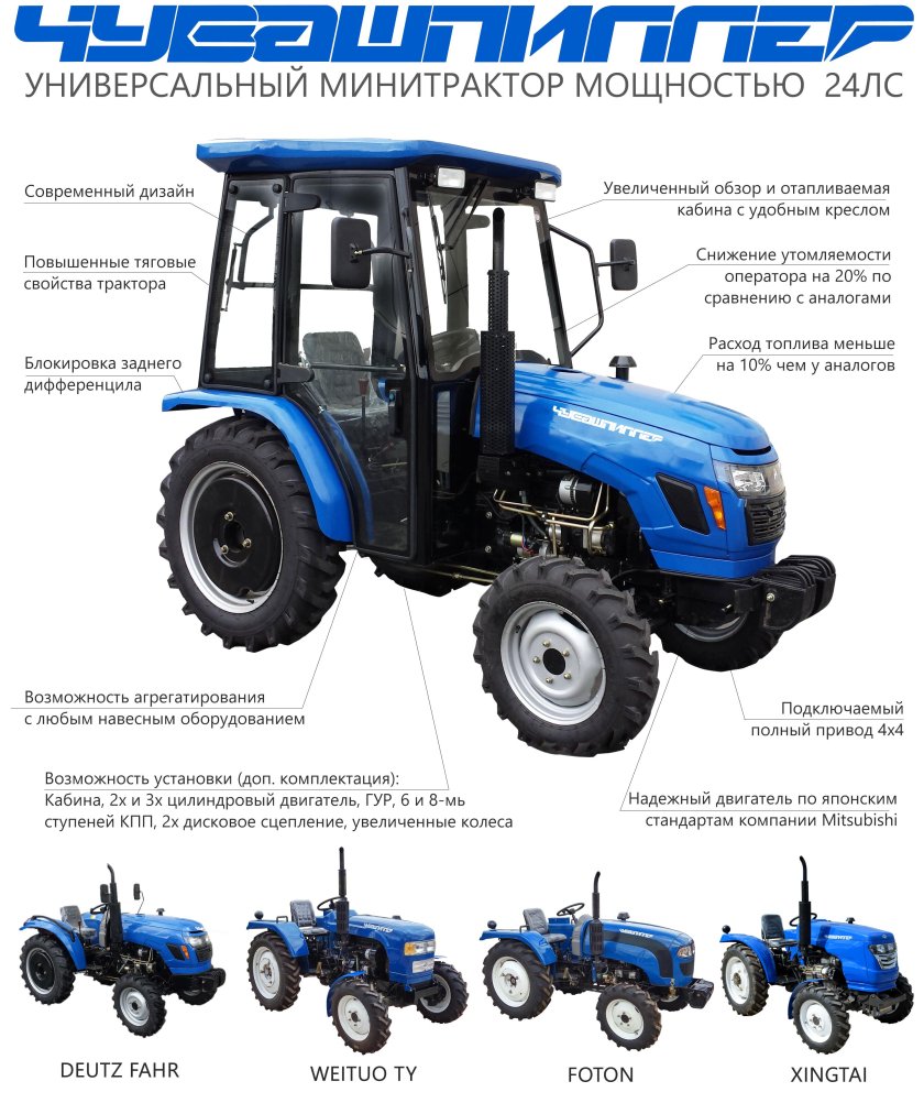 Минитрактор Чувашпиллер т-244 с кабиной